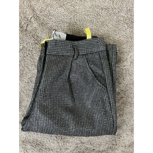 Alieva Women’s Pants DONNA TITANIUM FOILED METALLIC CHARCOAL Size S New - Picture 14 of 16